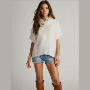 Boho Hippie Cottagecore Oversized Knit Poncho Sweater